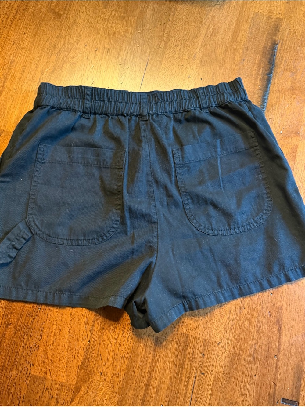 BP Black 4 inch Cotton Elastic Waist Black Utility Shorts- Like New - Picture 4 of 8